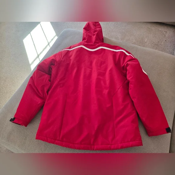 Wisconsin Badgers Jacket Mens M Adidas Clima Proof Winter Parka Insulated Team